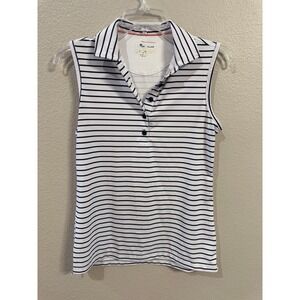 Peter Millar Sleeveless Golf Polo Shirt Striped UPF 50+ Sun Protection XS